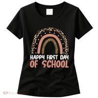 Happy First Day Of School Leopard Rainbow Women's T-Shirt thumb 0