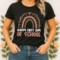 Happy First Day Of School Leopard Rainbow Women's T-Shirt thumb 2