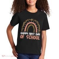 Happy First Day Of School Leopard Rainbow Kids T-Shirt thumb 2