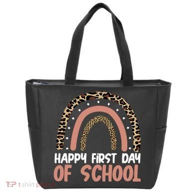 Happy First Day Of School Leopard Rainbow Tote Bag