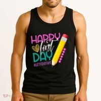 Happy First Day Of School Lets Do This Tank Top thumb 3