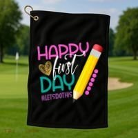 Happy First Day Of School Lets Do This Golf Towel thumb 1