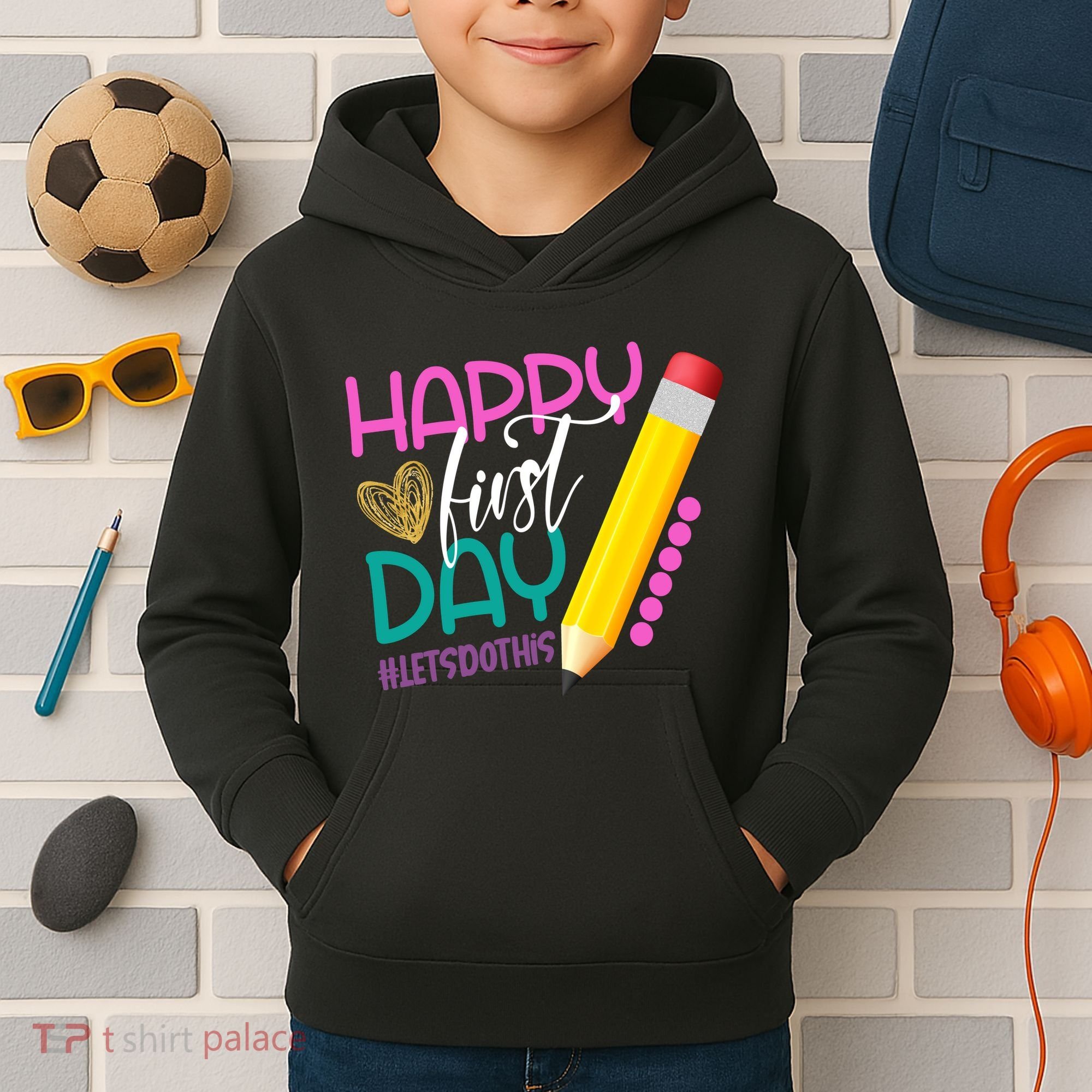Happy First Day Of School Lets Do This Kids Hoodie