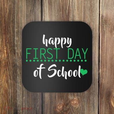 Happy First Day Of School Logo Coaster