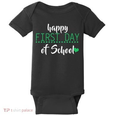 Happy First Day Of School Logo Baby Bodysuit