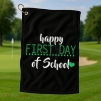 Happy First Day Of School Logo Golf Towel thumb 1