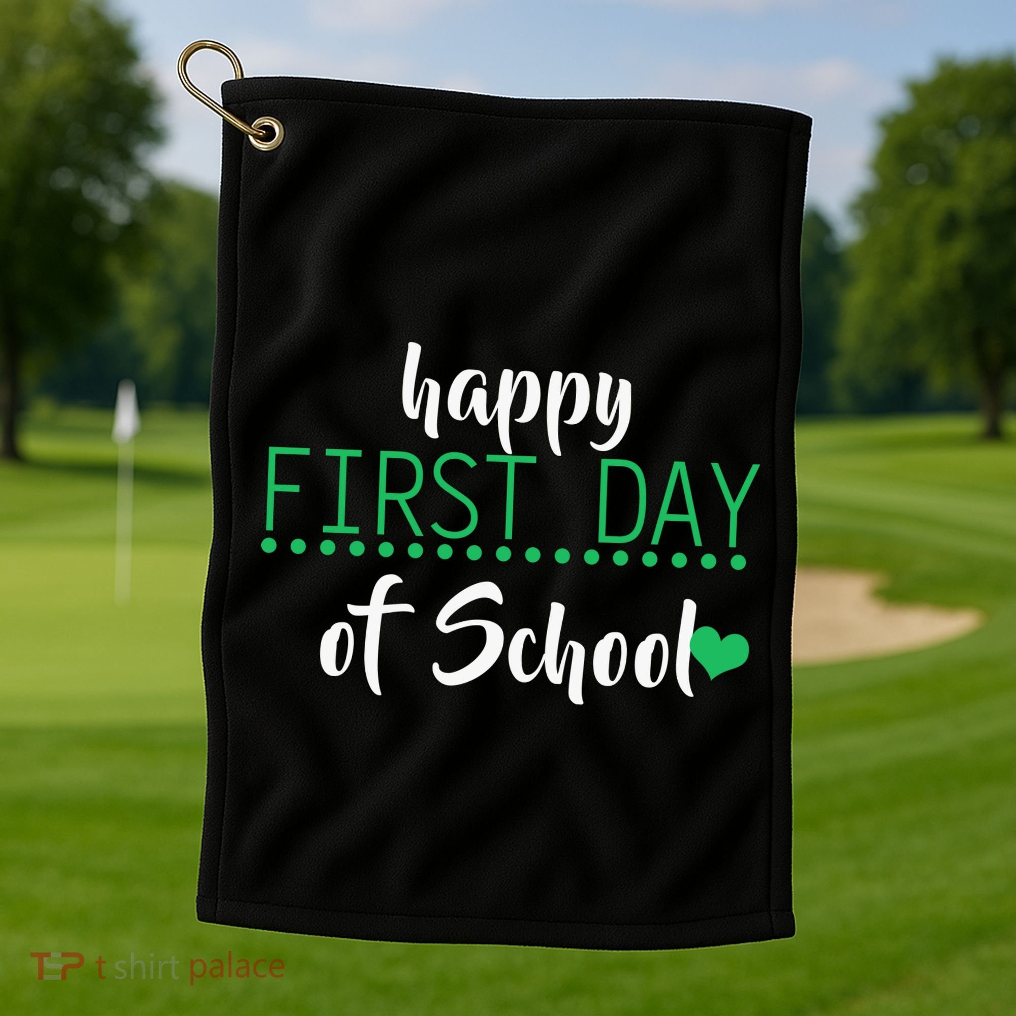 Happy First Day Of School Logo Golf Towel