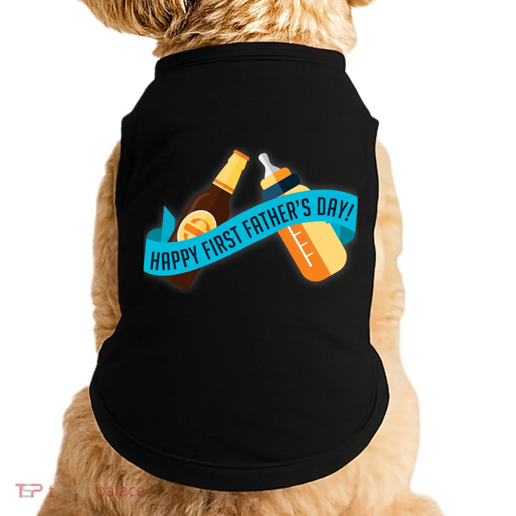 Happy First Father's Day Baby Bottle Doggie Tank