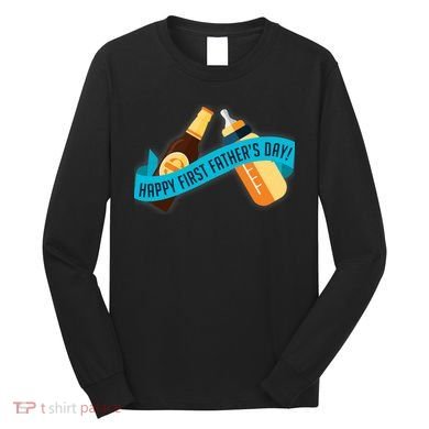 Happy First Father's Day Baby Bottle Long Sleeve Shirt
