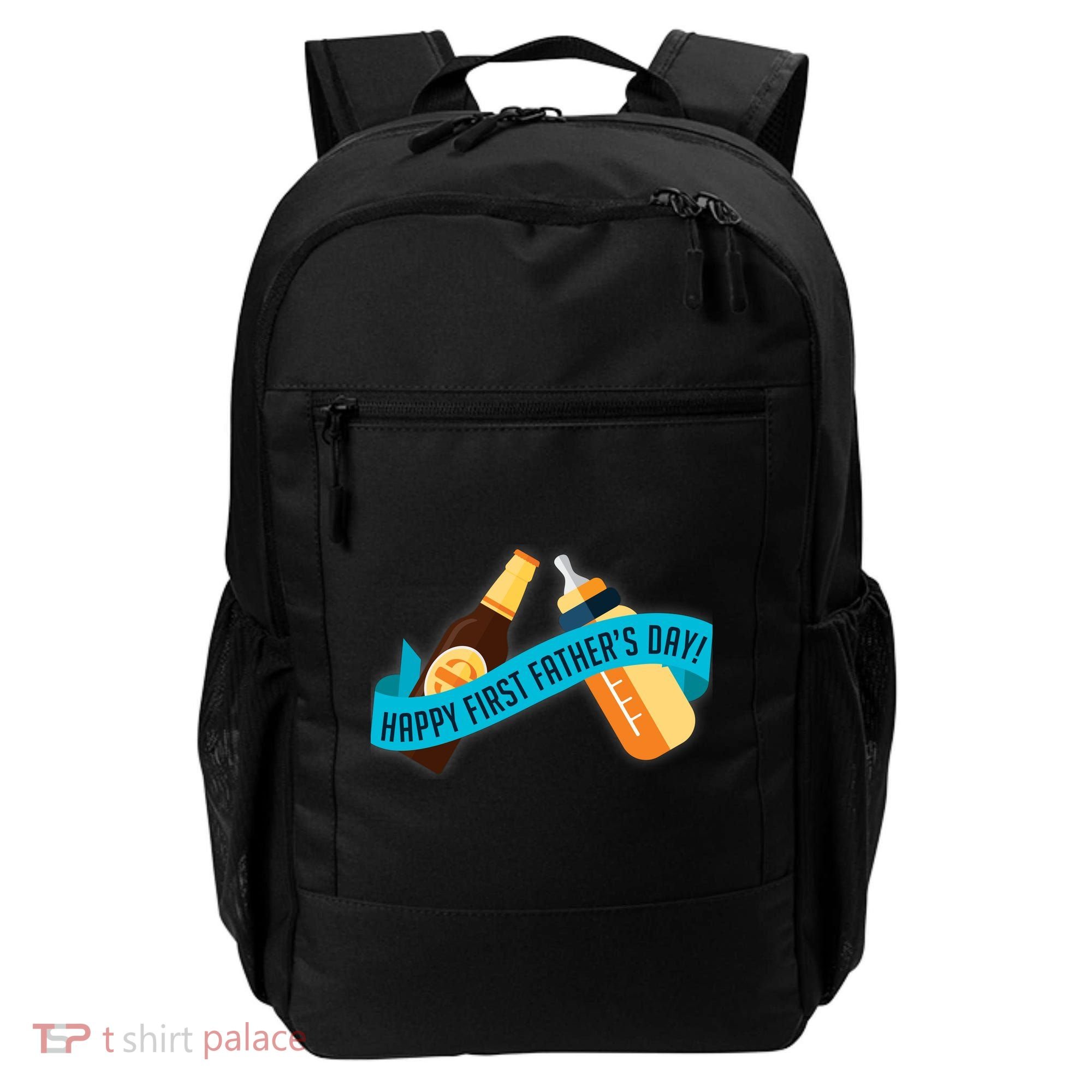 Happy First Father's Day Baby Bottle Backpack