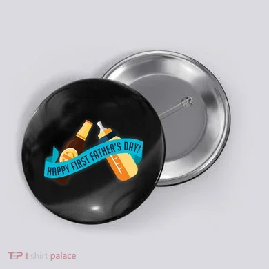 Happy First Father's Day Baby Bottle Button