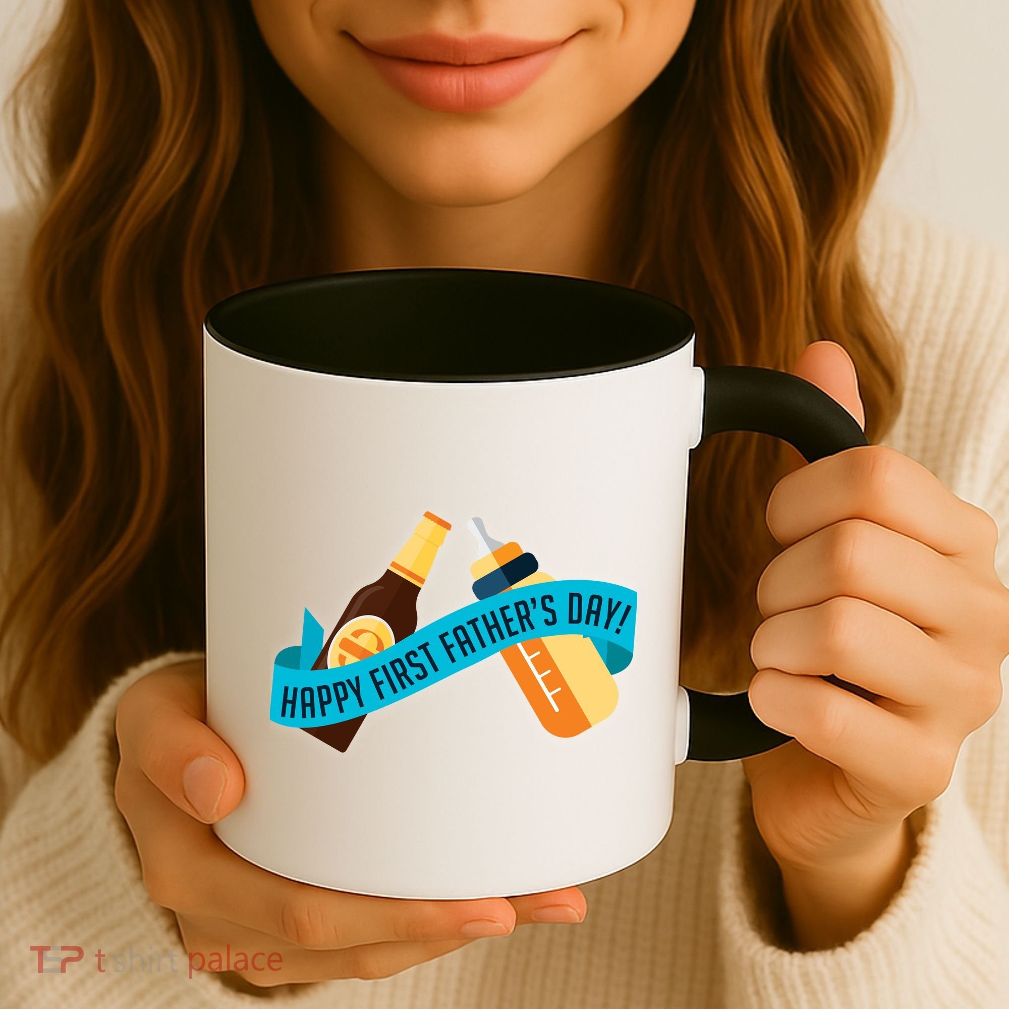 Happy First Father's Day Baby Bottle Coffee Mug
