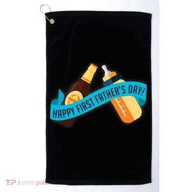 Happy First Father's Day Baby Bottle Golf Towel