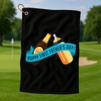 Happy First Father's Day Baby Bottle Golf Towel thumb 1