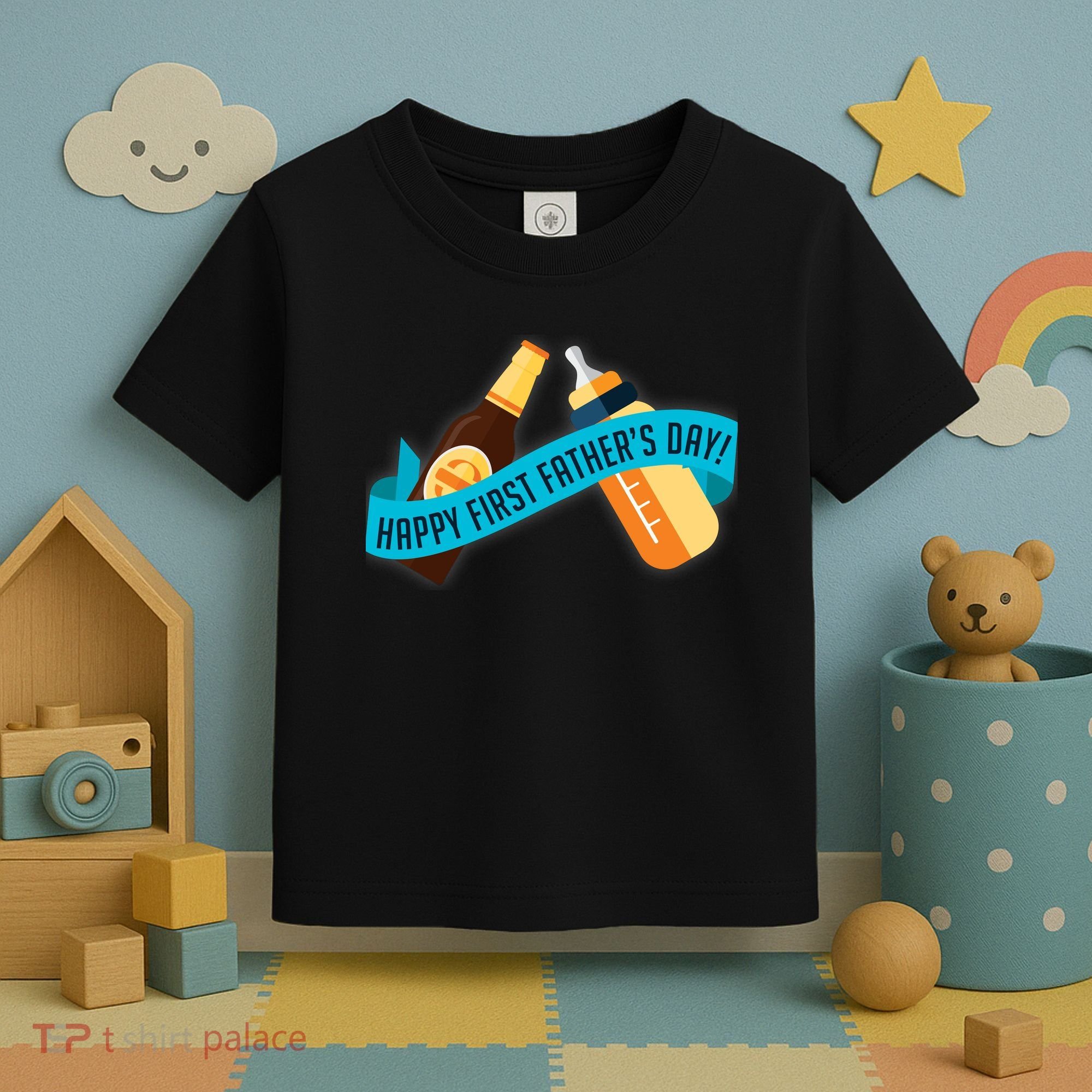 Happy First Father's Day Baby Bottle Toddler T-Shirt
