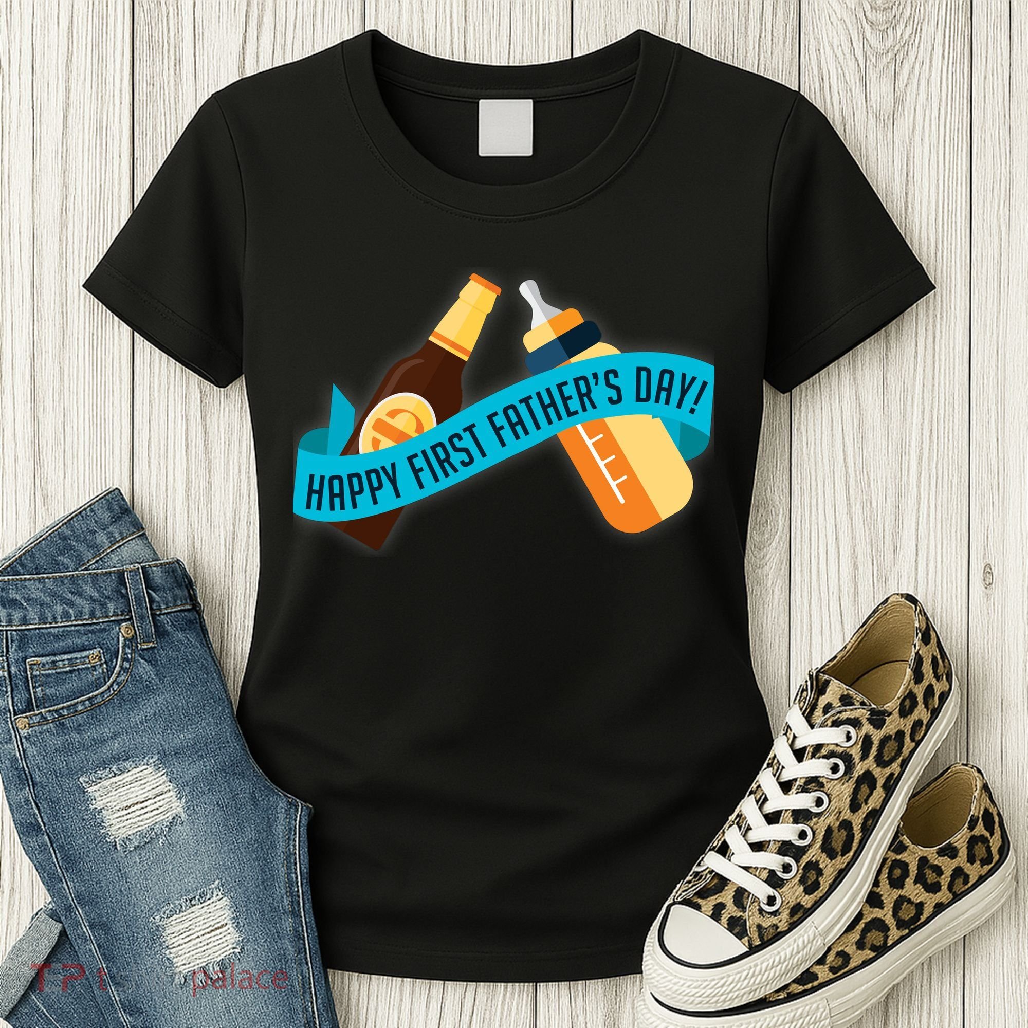 Happy First Father's Day Baby Bottle Women's T-Shirt