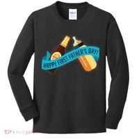 Happy First Father's Day Baby Bottle Kids Long Sleeve Shirt thumb 0