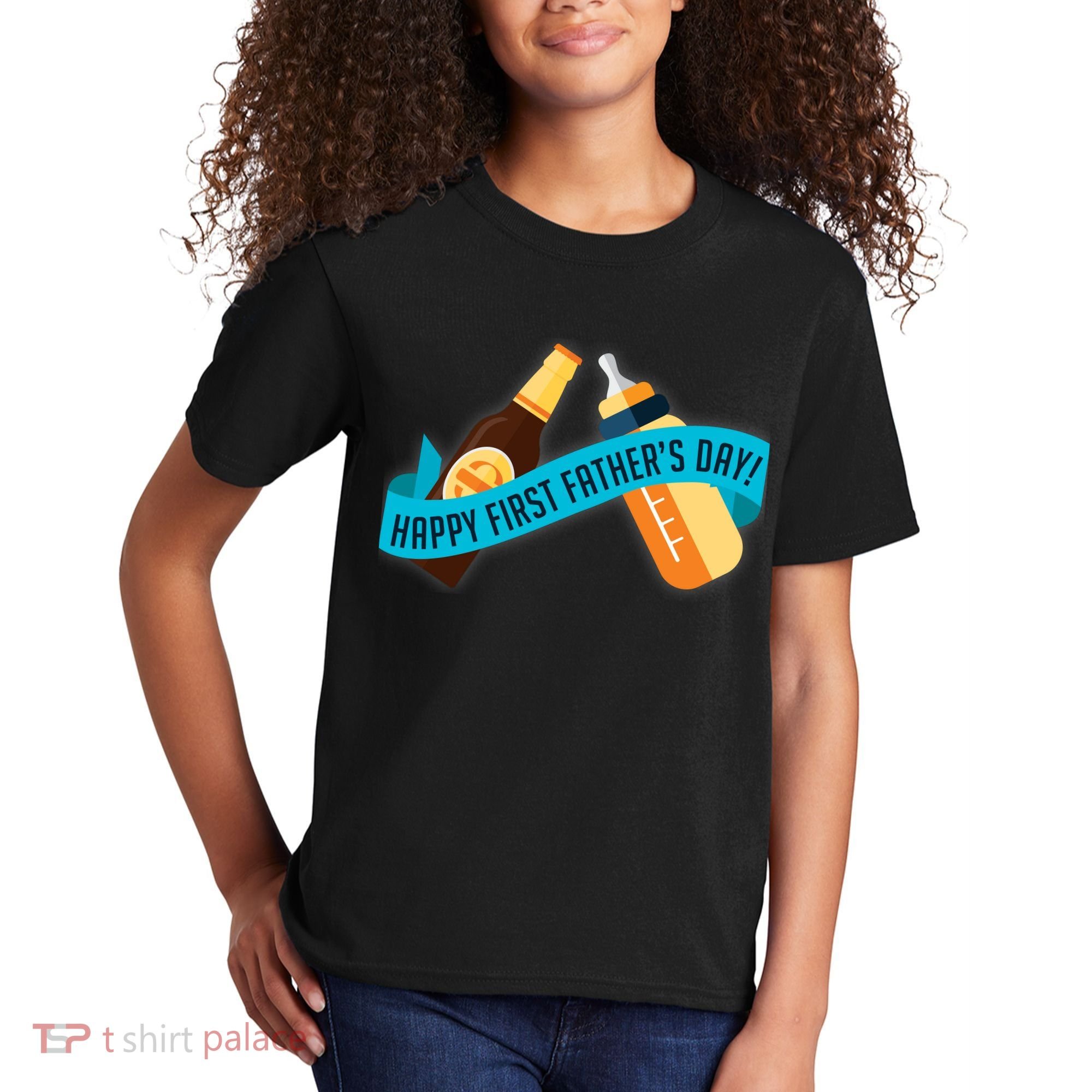 Happy First Father's Day Baby Bottle Kids T-Shirt
