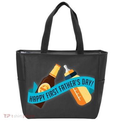 Happy First Father's Day Baby Bottle Tote Bag