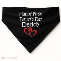 Happy First Father's Day Daddy USA-Made Doggie Bandana thumb 0