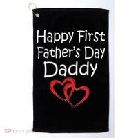 Happy First Father's Day Daddy Golf Towel thumb 0