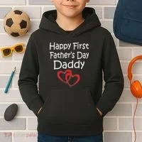 Happy First Father's Day Daddy Kids Hoodie thumb 2