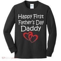 Happy First Father's Day Daddy Kids Long Sleeve Shirt thumb 0