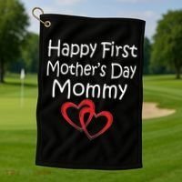 Happy First Mother's Day Mommy Golf Towel thumb 1