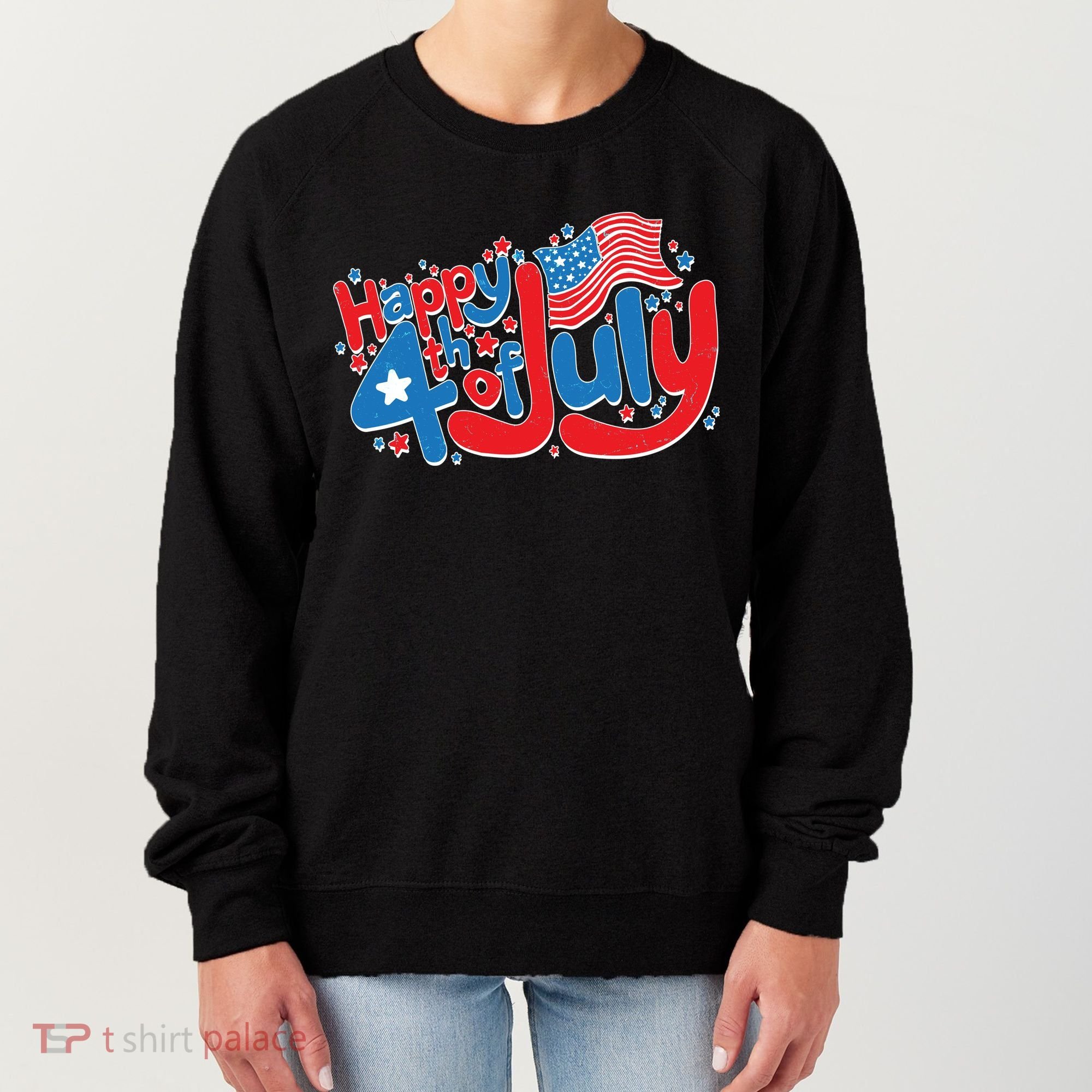 Happy Fourth Of July Red White And Blue Women's Sweatshirt