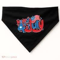 Happy Fourth Of July Red White And Blue USA-Made Doggie Bandana thumb 0
