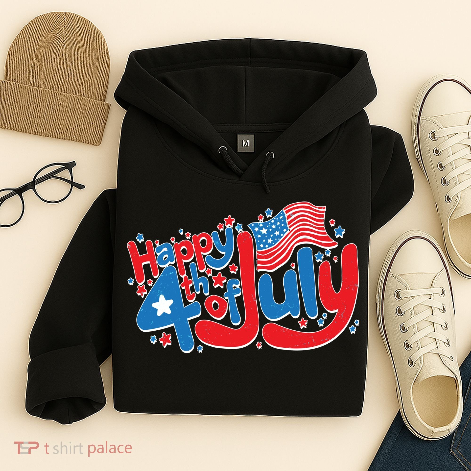 Happy Fourth Of July Red White And Blue Hoodie
