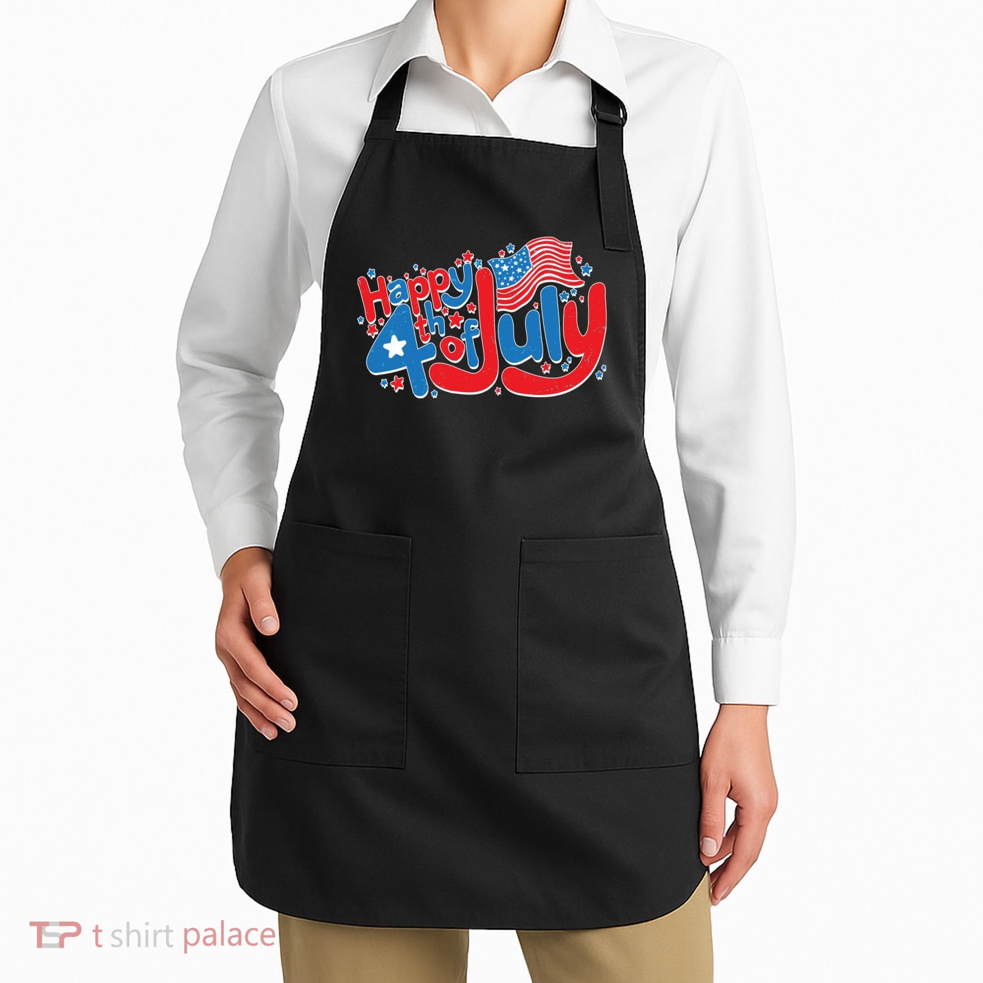 Happy Fourth Of July Red White And Blue Apron