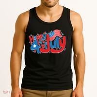 Happy Fourth Of July Red White And Blue Tank Top thumb 3