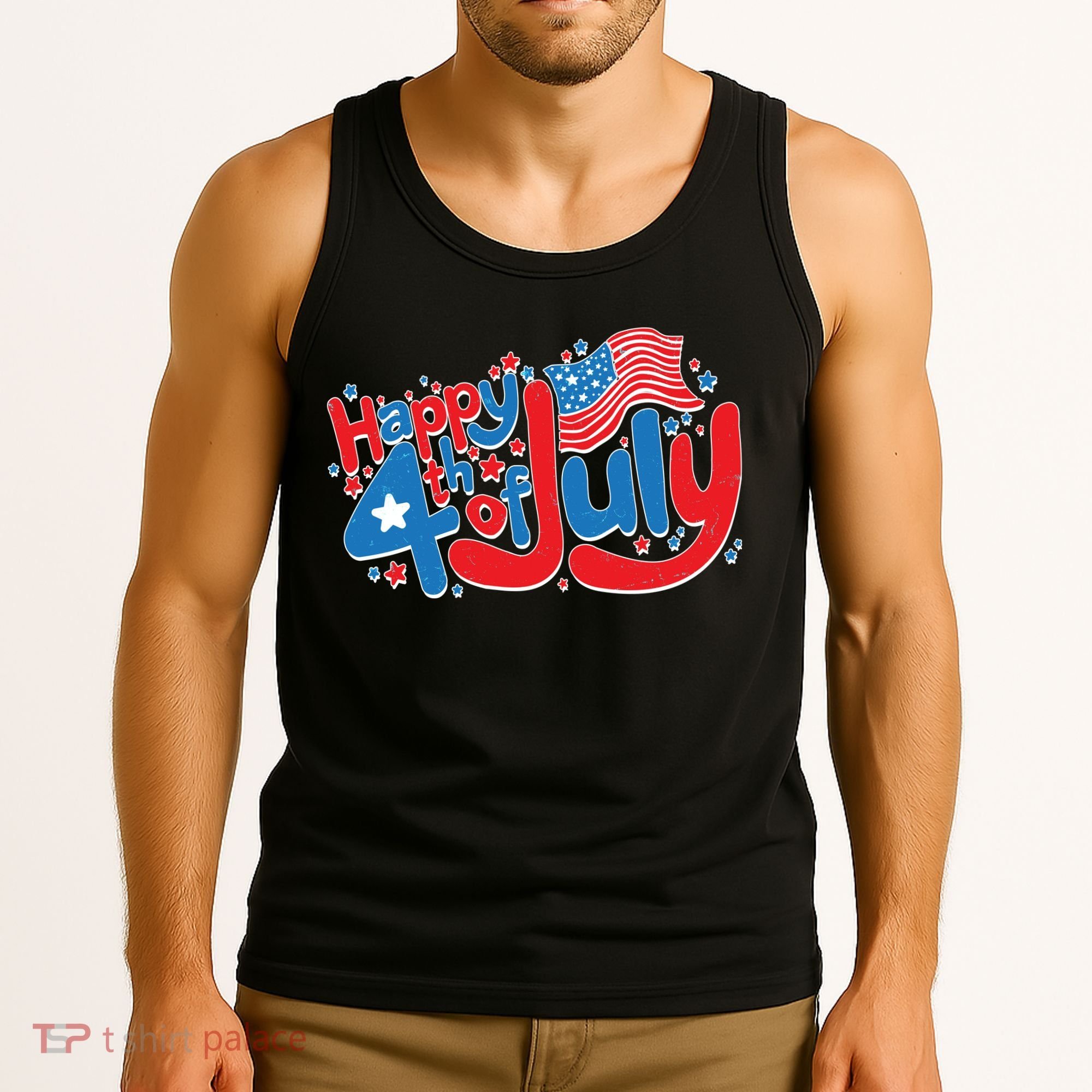 Happy Fourth Of July Red White And Blue Tank Top