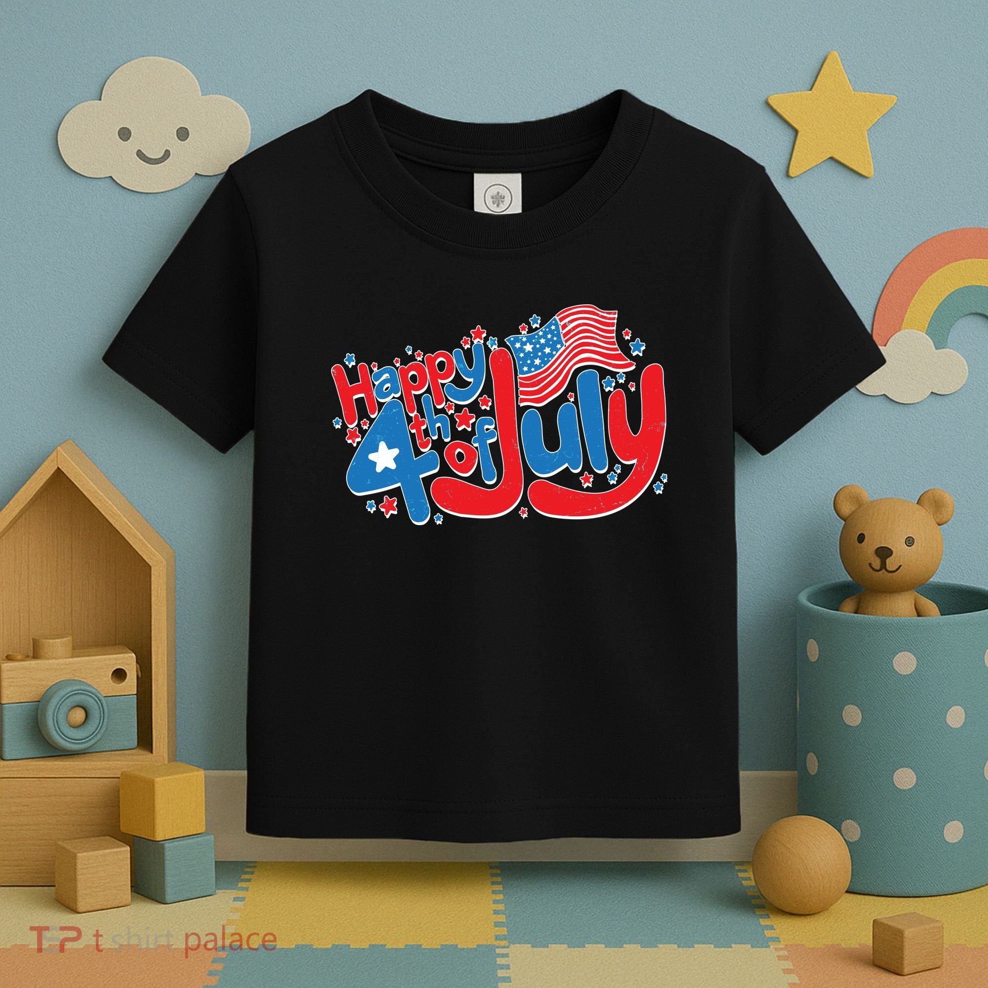 Happy Fourth Of July Red White And Blue Toddler T-Shirt