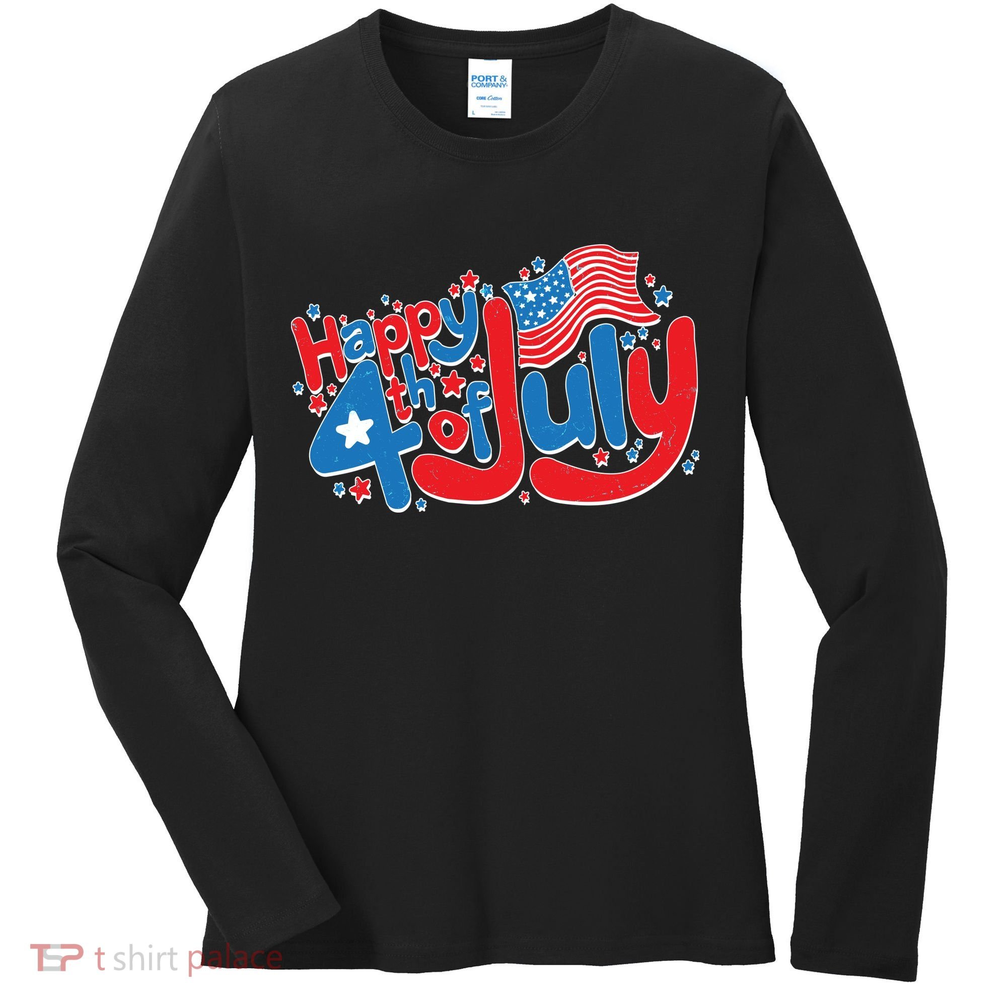 Happy Fourth Of July Red White And Blue Women's Long Sleeve Shirt