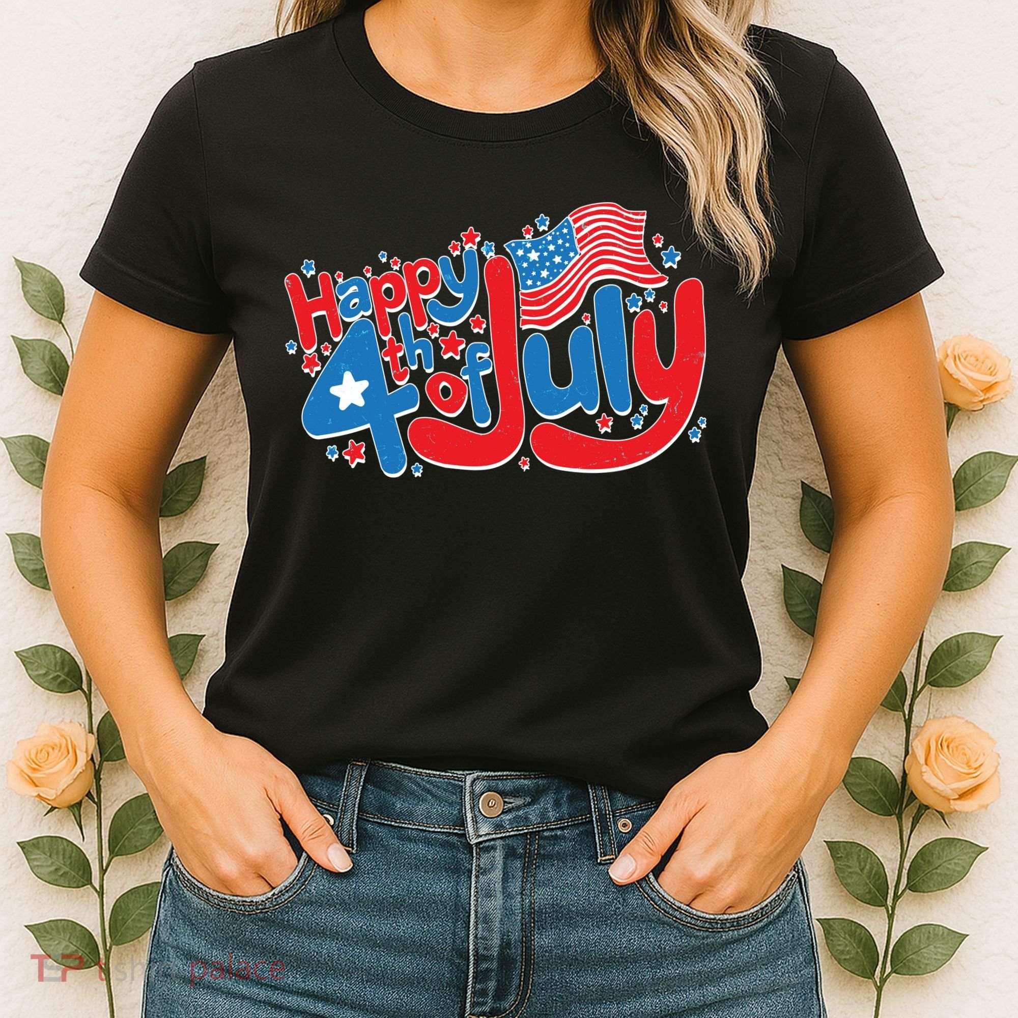 Happy Fourth Of July Red White And Blue Women's T-Shirt