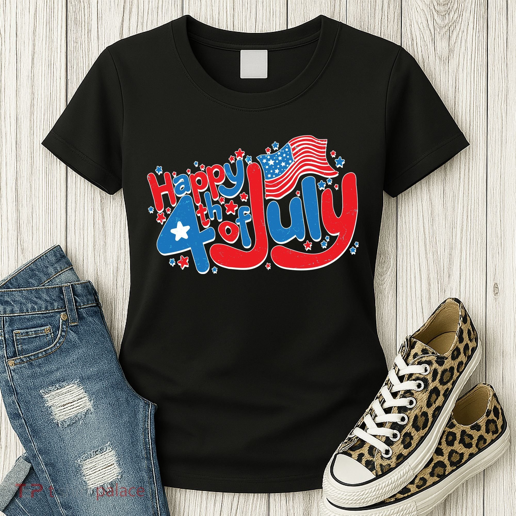 Happy Fourth Of July Red White And Blue Women's T-Shirt
