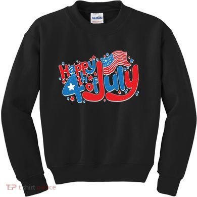 Happy Fourth Of July Red White And Blue Kids Sweatshirt