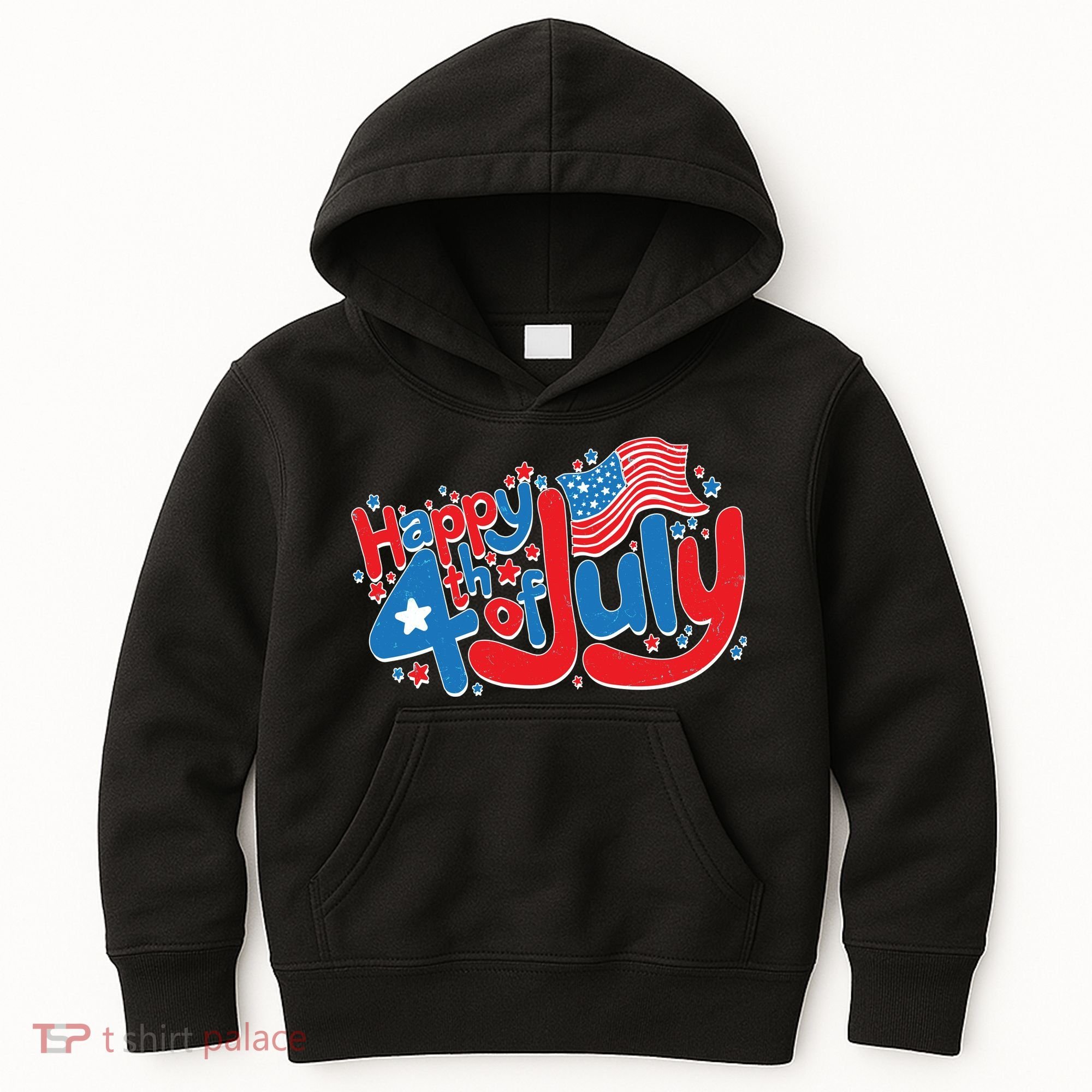 Happy Fourth Of July Red White And Blue Kids Hoodie