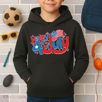 Happy Fourth Of July Red White And Blue Kids Hoodie thumb 2