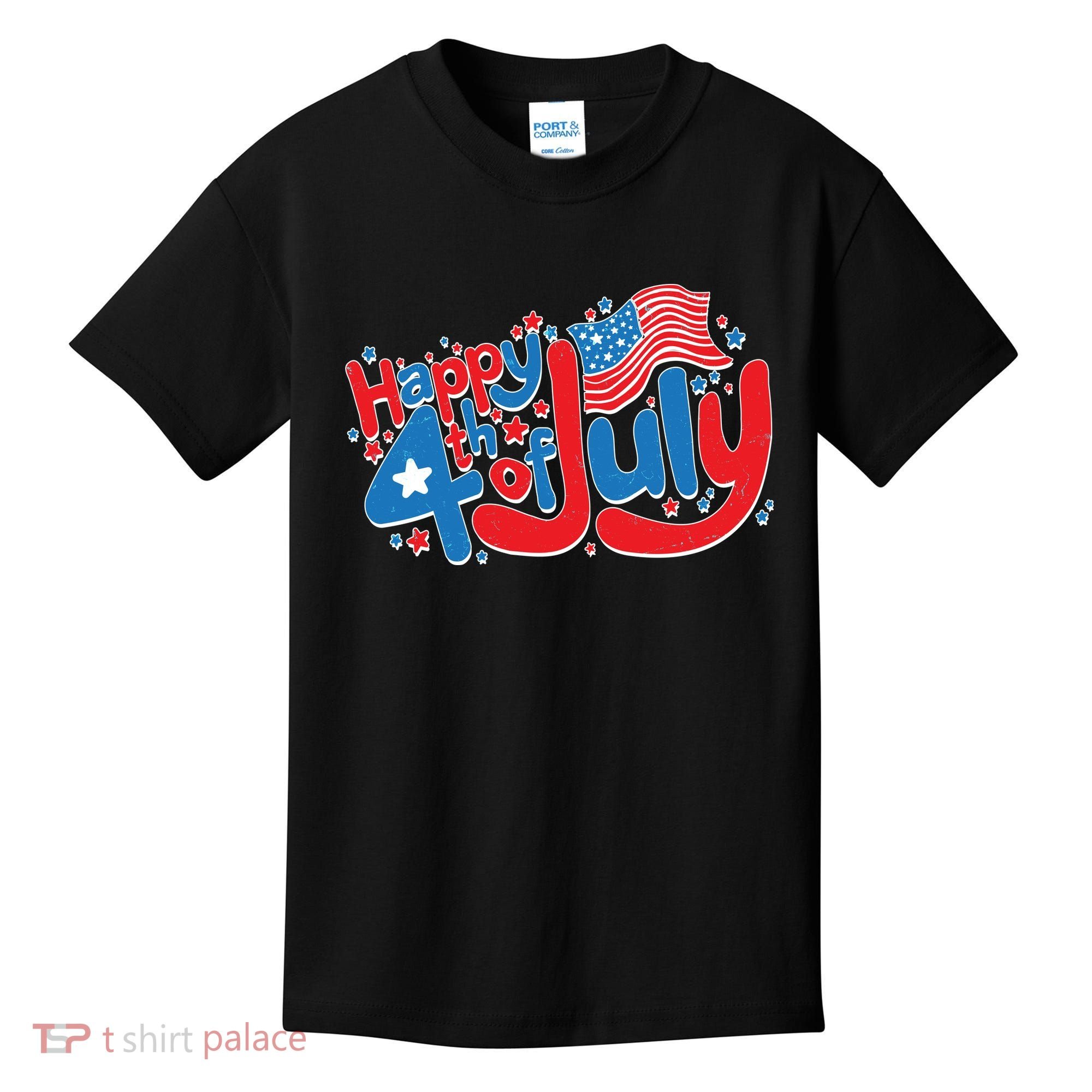 Happy Fourth Of July Red White And Blue Kids T-Shirt