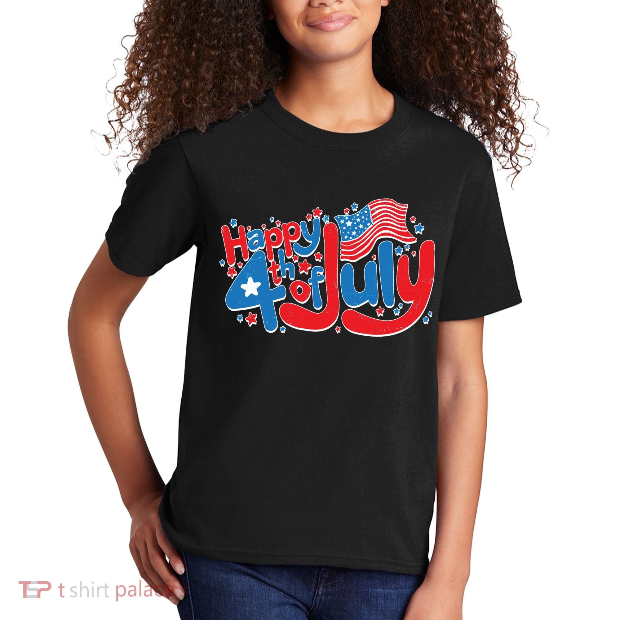 Happy Fourth Of July Red White And Blue Kids T-Shirt