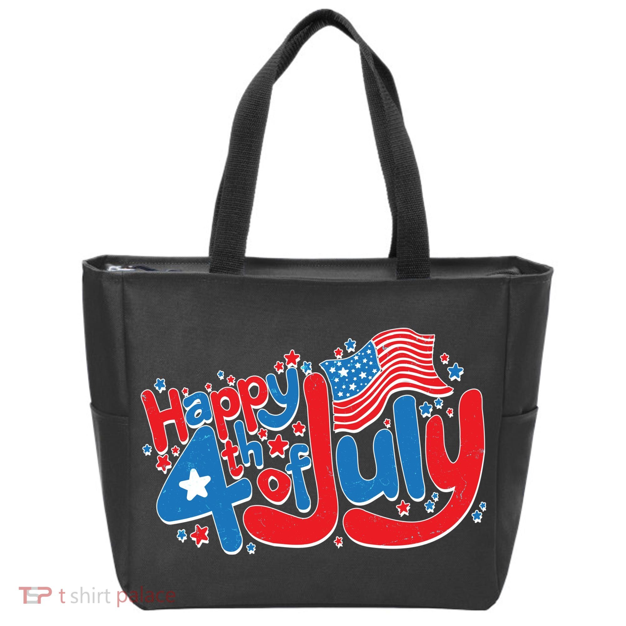 Happy Fourth Of July Red White And Blue Tote Bag