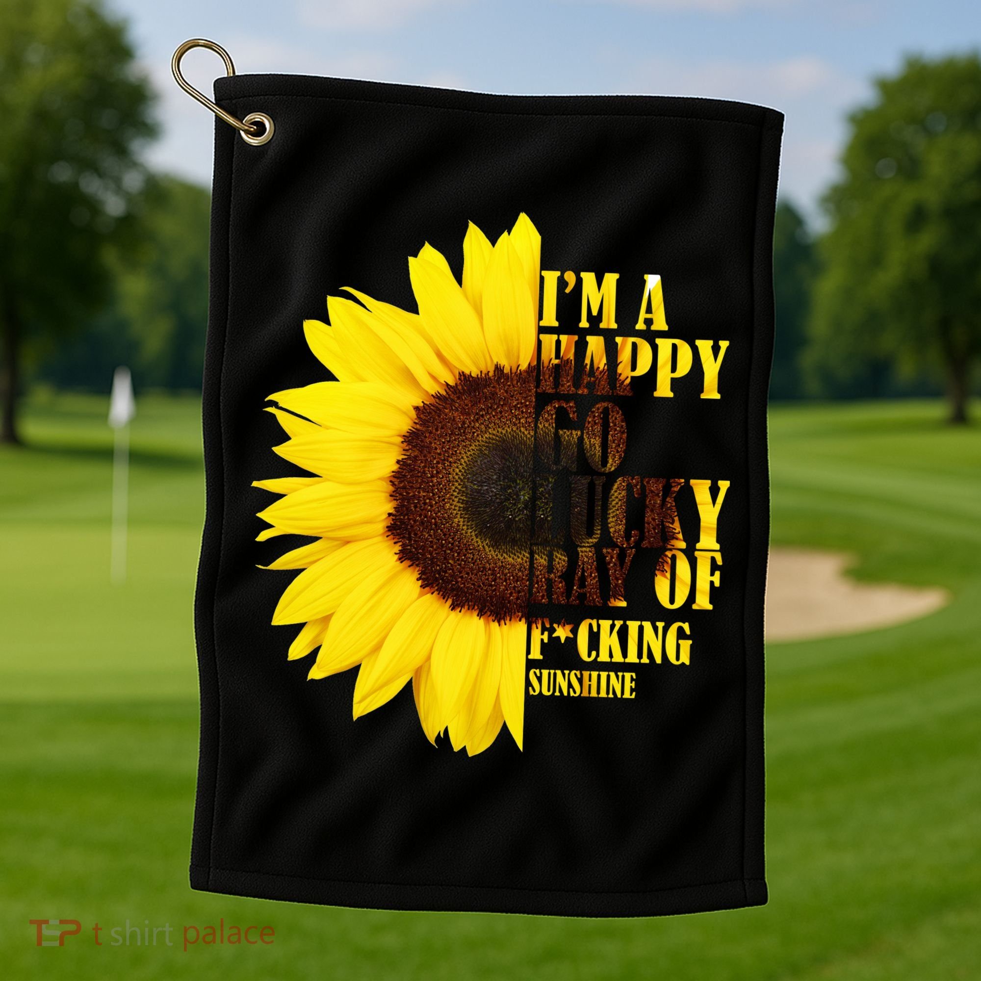 Happy Go Lucky Ray Of Sunshine Golf Towel