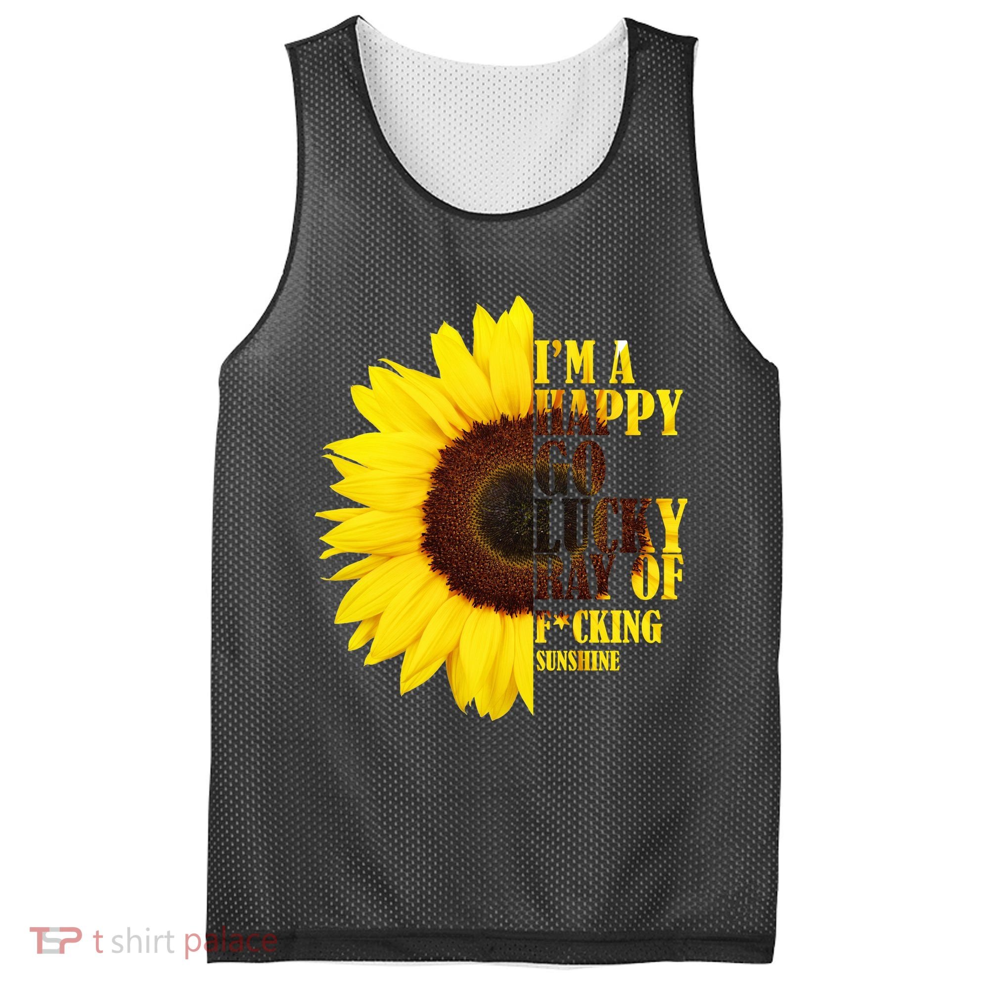 Happy Go Lucky Ray Of Sunshine Mesh Reversible Basketball Jersey Tank