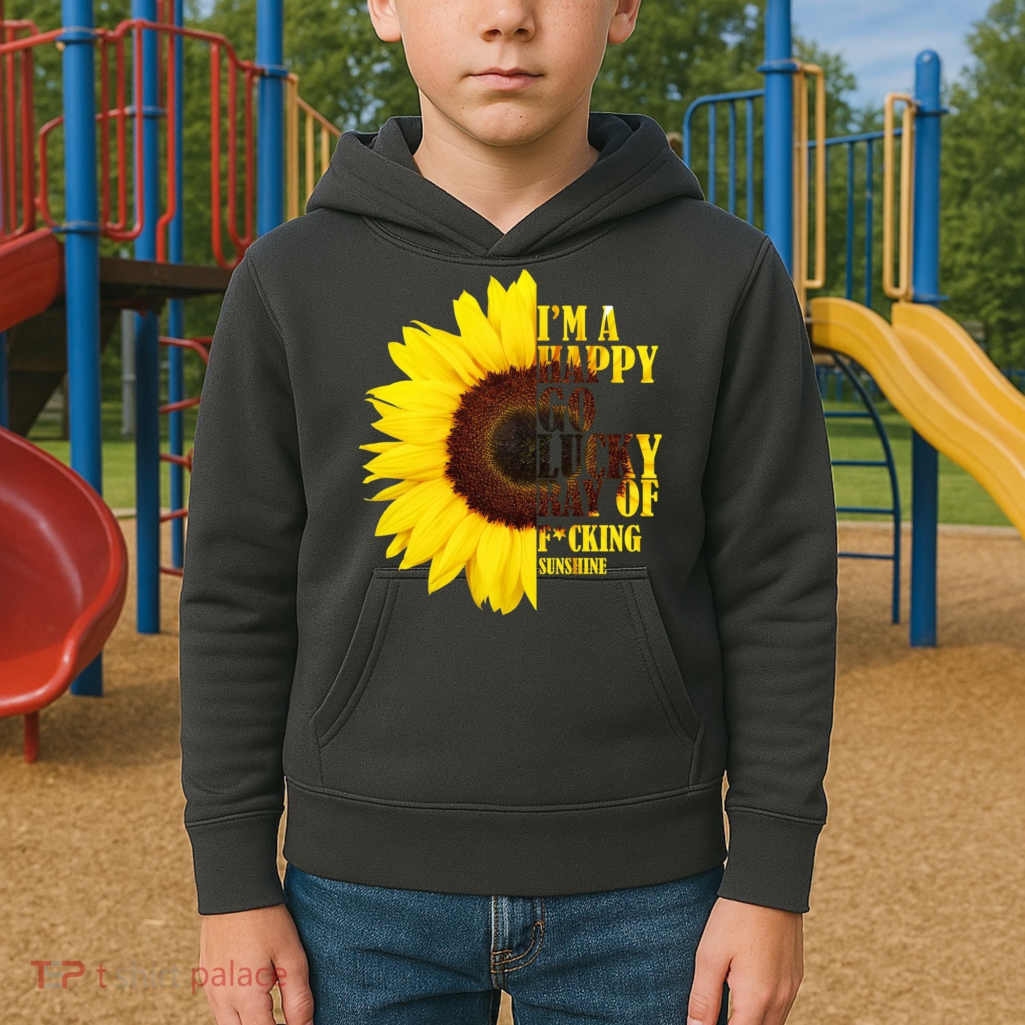 Happy Go Lucky Ray Of Sunshine Kids Hoodie