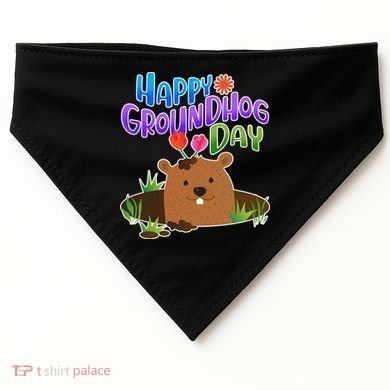 Happy Groundhog Day USA-Made Doggie Bandana