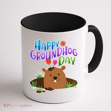 Happy Groundhog Day Coffee Mug back