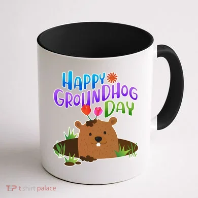 Happy Groundhog Day Coffee Mug back